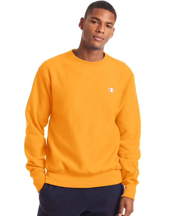 Champion Sweatshirt Heren - Geel - Reverse Weave Crew ( 612049-ACO )